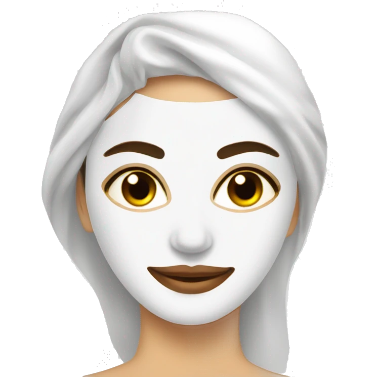 Lady with face mask spa beauty full face relaxing emoji