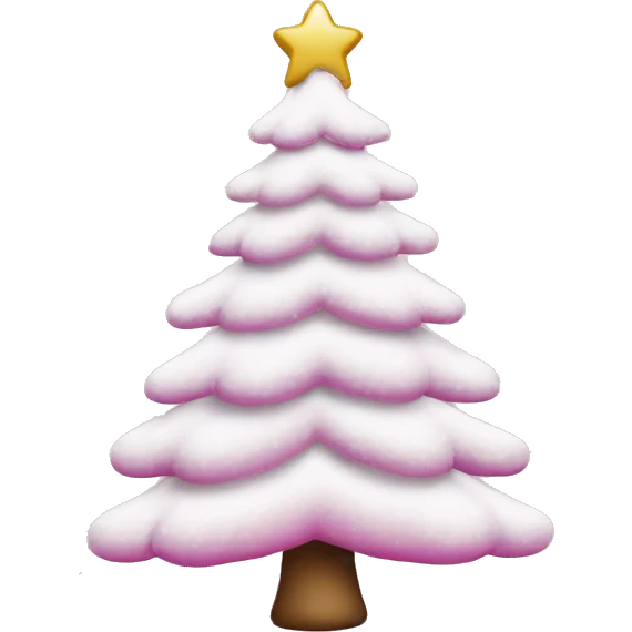 snowy christmas tree with bobbles pink emoji