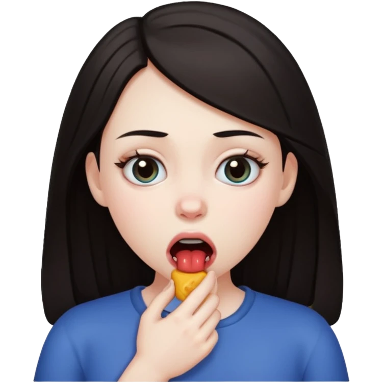 girl with dark hair choking  emoji