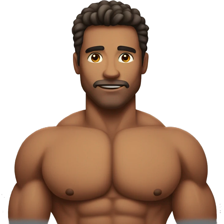 Muscular man with big chest emoji
