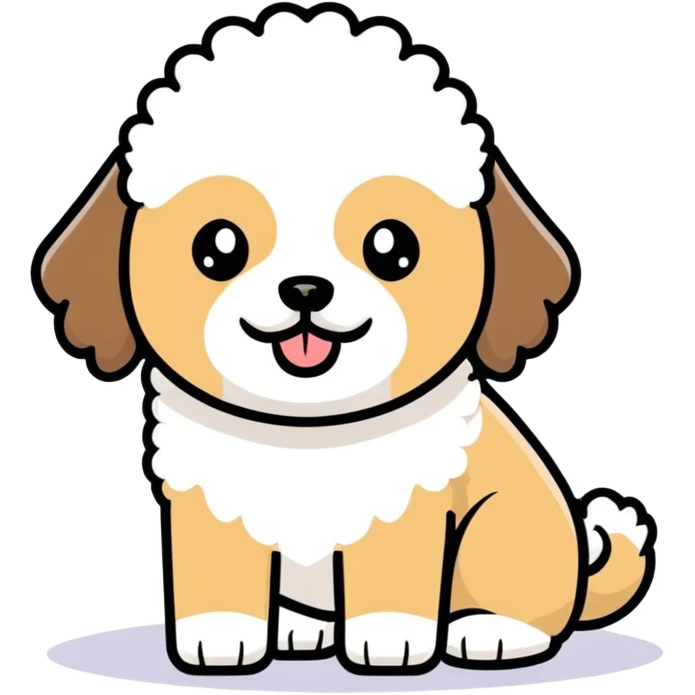 1 Shitzu black with white mouth and 1 mini poodle light brown emoji