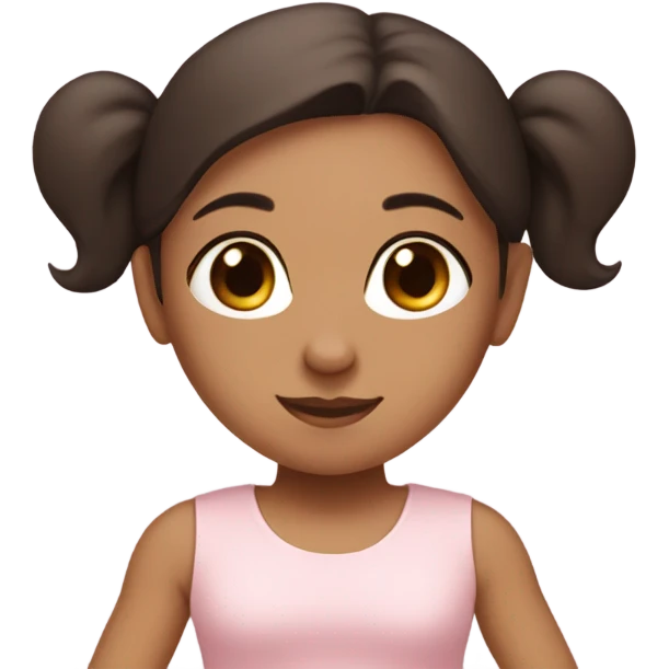 Si yoga girl light pink clothes n black and brown hair  emoji