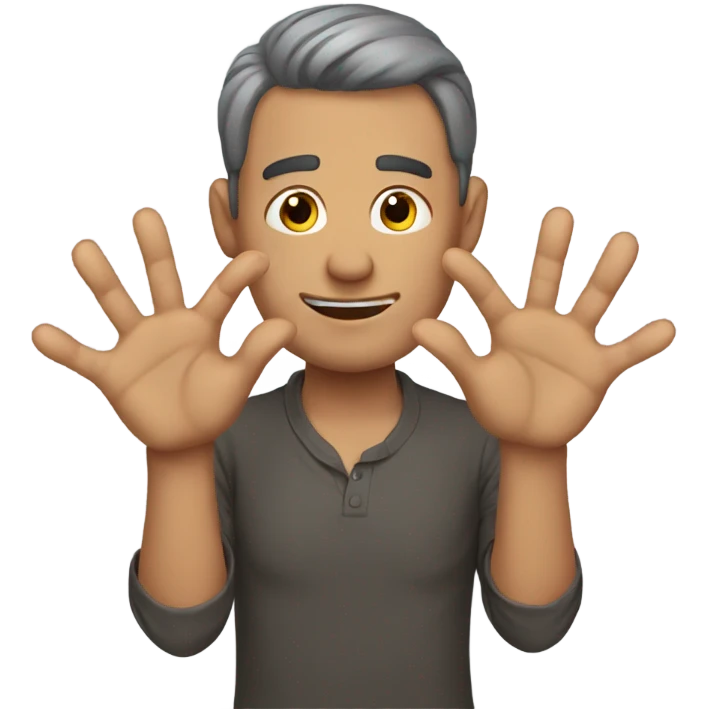 Man with 6 hands emoji