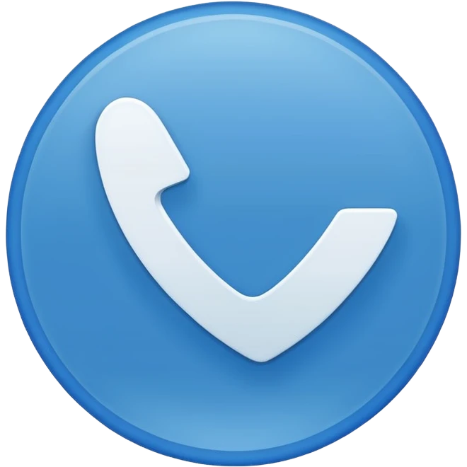 A circle with a blue tick emoji