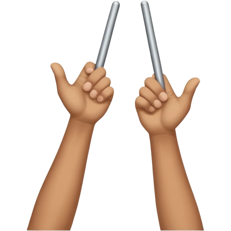 one hand above another hand holding imaginary pole with top hand looking like it’s moving up and down the pole emoji