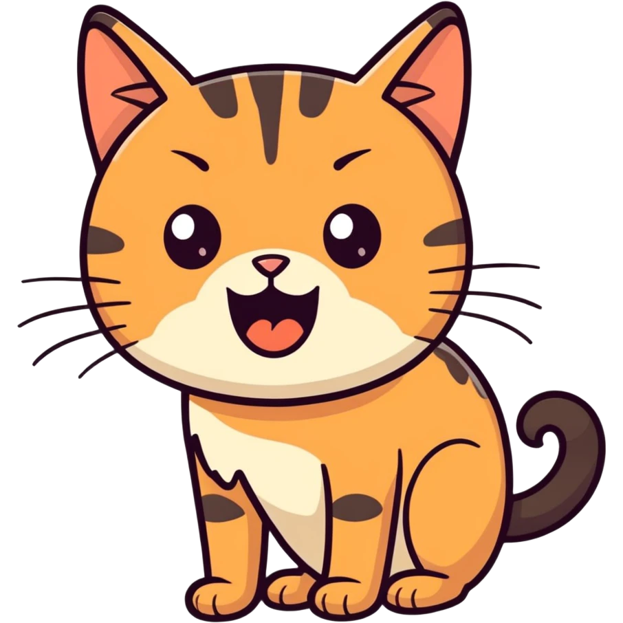 brown cat in shock emoji