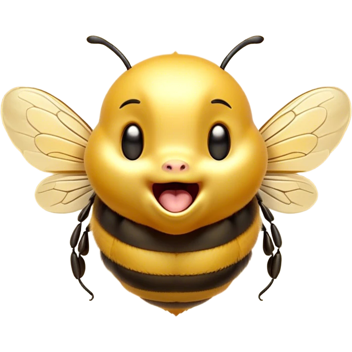 Cinematic Adorable Yawning Bee Portrait Emoji, Head tilted slightly with a dramatic, wide-open yawn, showcasing a tiny, fuzzy body with gently drooping wings and sleepy, half-closed eyes, Simplified yet irresistibly cute features, highly detailed, glowing with a soft, cozy golden glow, high shine, relaxed yet expressive, stylized with a dash of whimsical honey charm, soft glowing outline, capturing the essence of a drowsy bee that appears ready to stretch out for a nap! emoji