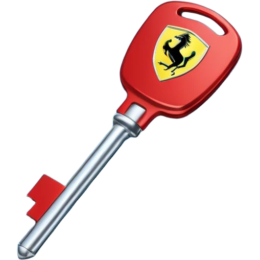 red Ferrari key with a blue background emoji