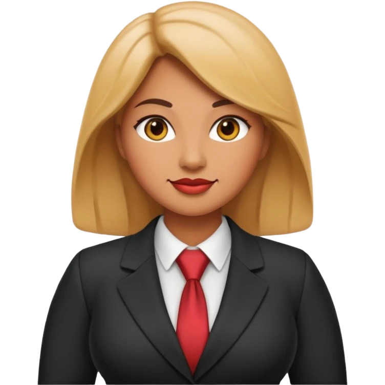 curvy woman in business attire, apple emoji style emoji
