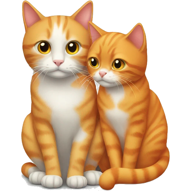 Orange cat and normal cat playing emoji