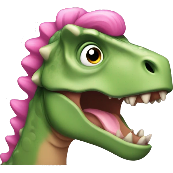 Dinosaur with pink hair emoji