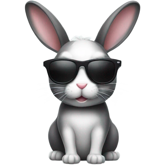 Black and white Bunny with sunglasses  emoji