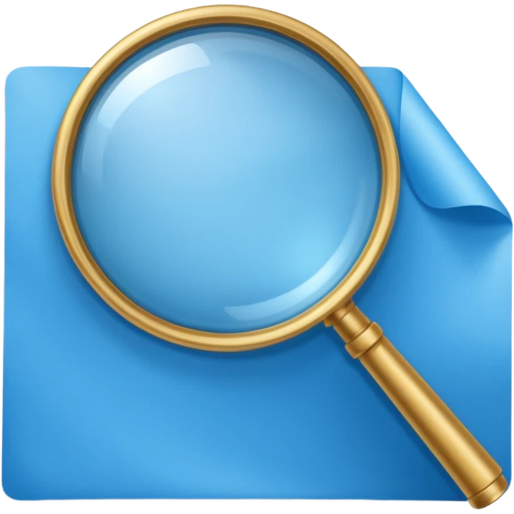  blu foglio lente di ingrandimento emoji