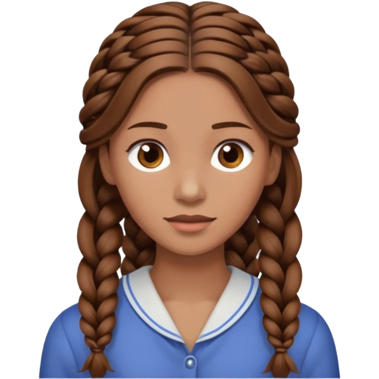 Woman with long single braid emoji