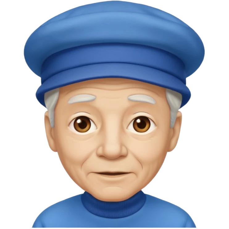 elderly man with blue hat emoji