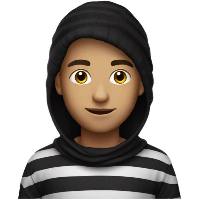 theif wearing balck striped jumper  emoji
