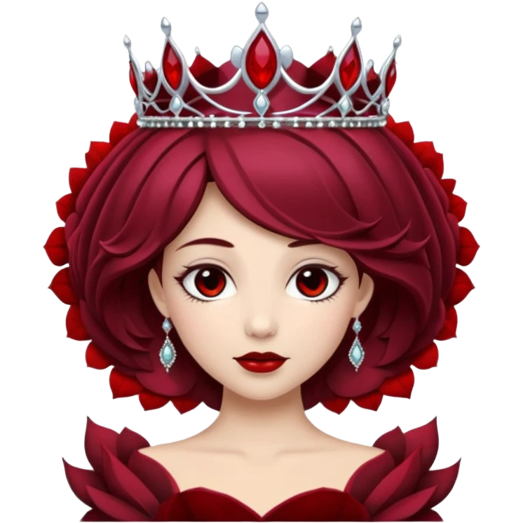 Umbral rose with silver tiara emoji