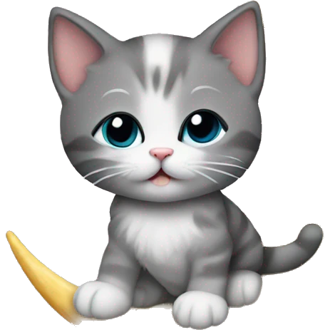 Kitten on the moon emoji