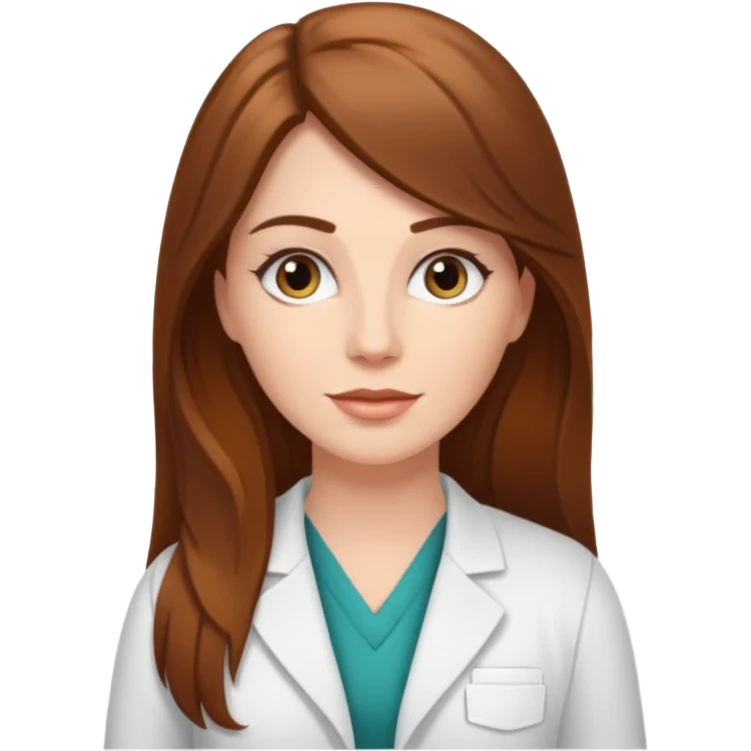 A white female therapist with long brown hair emoji