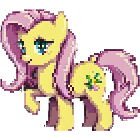 Fluttershy in pixel art style emoji