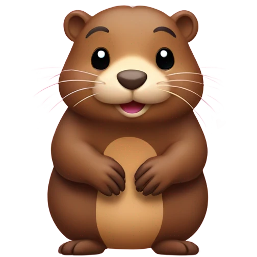 Beaver-in-love-with-hearts-around emoji