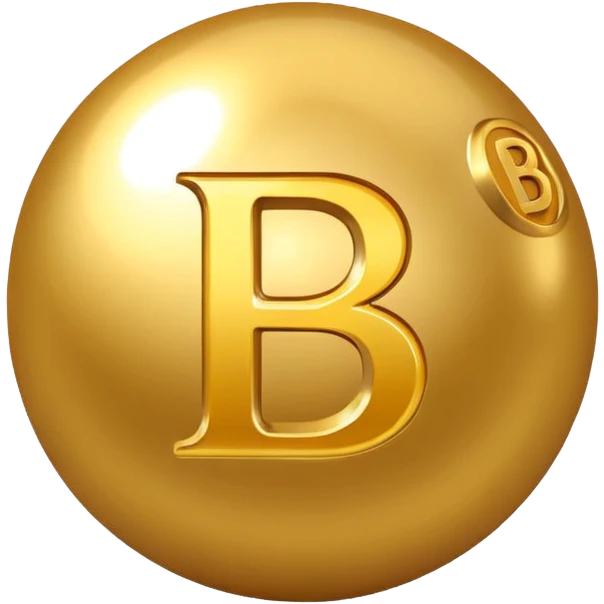 Create a golden ball emote using the initials B, E. From Belle Essence (name of a clothing shop) emoji