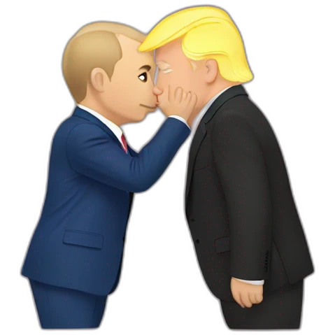 trump and putin kissing, LGBTQ+ friendly, positivity, inclusiveness emoji