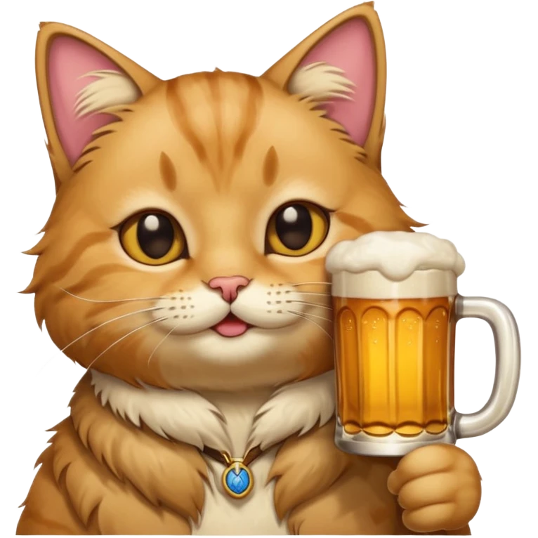 Un chat qui boit une bière emoji