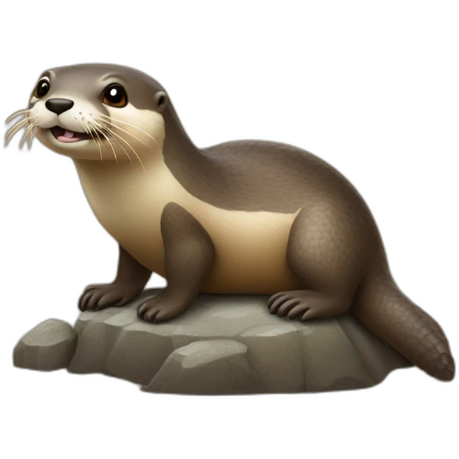 Loutre sur tortue  emoji