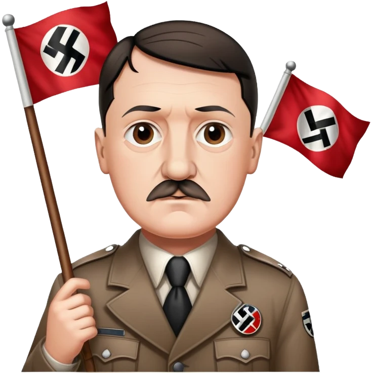 Adolf Hitler Proudly holds the Nazi Flags
 emoji