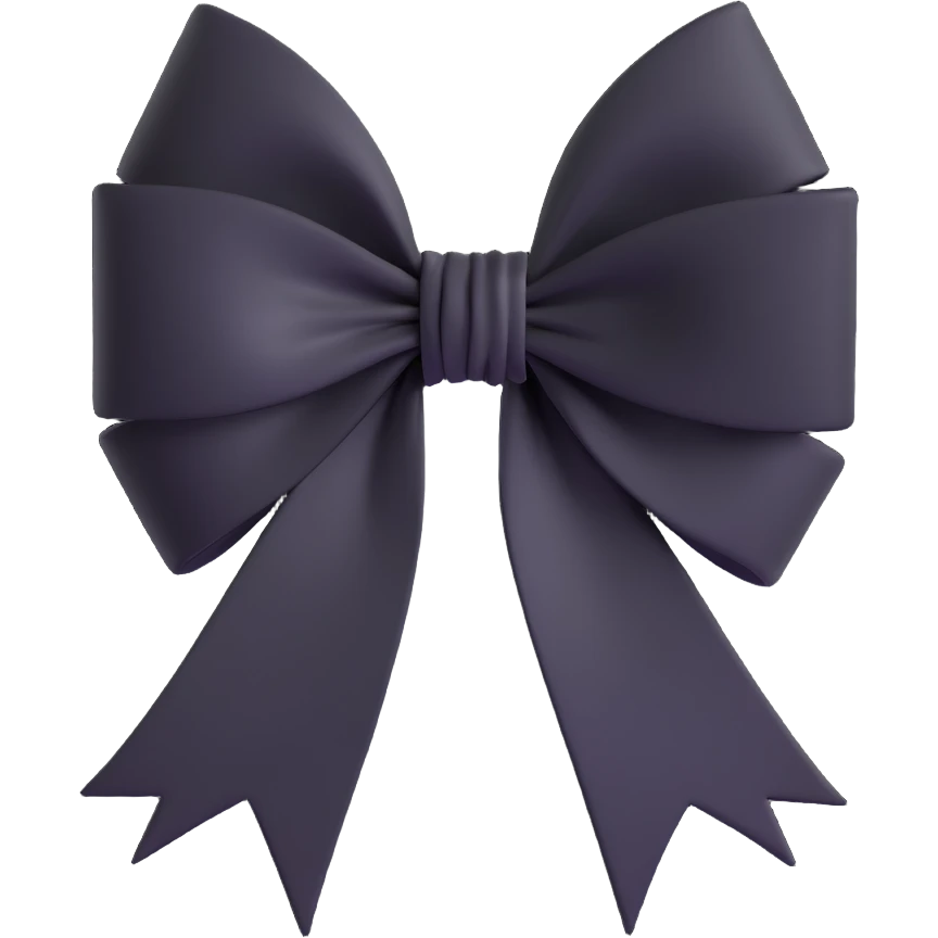 Black white gothic bow effect emoji