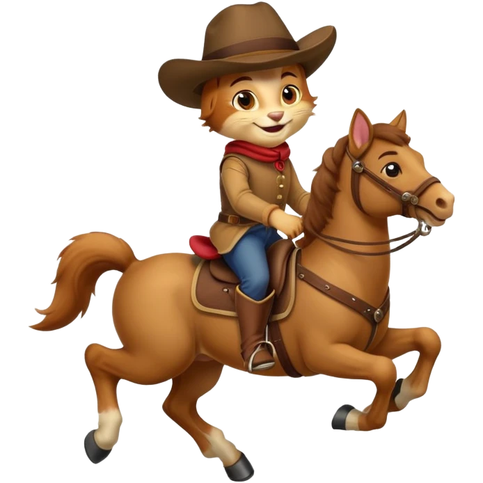 Puss in Boots rides a horse. emoji