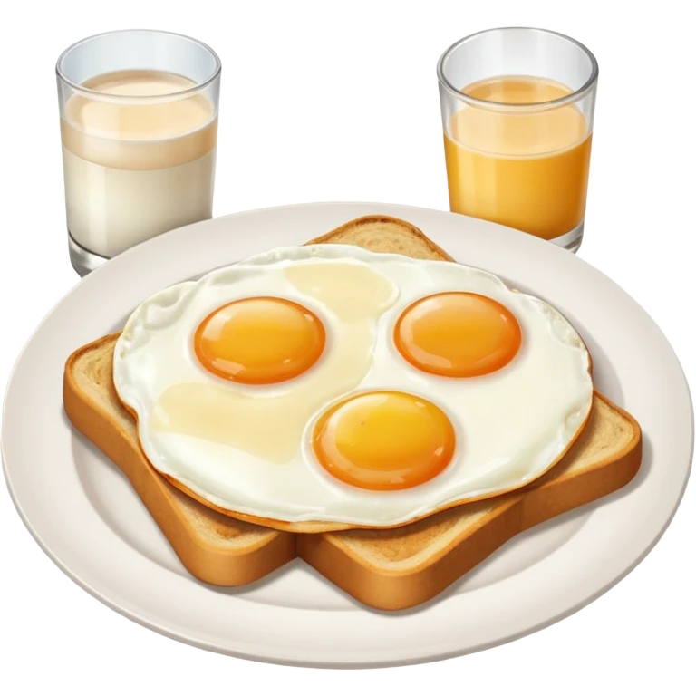 Breakfast ( bread + egg + glass of milk)
 emoji