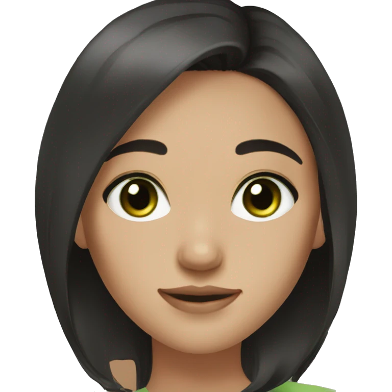 Black hair girl dark brown eyes and brown hair girl green eyes emoji