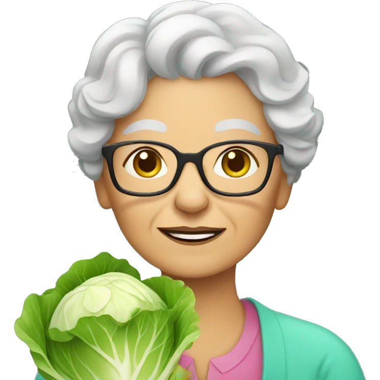 Granny with cabbage emoji