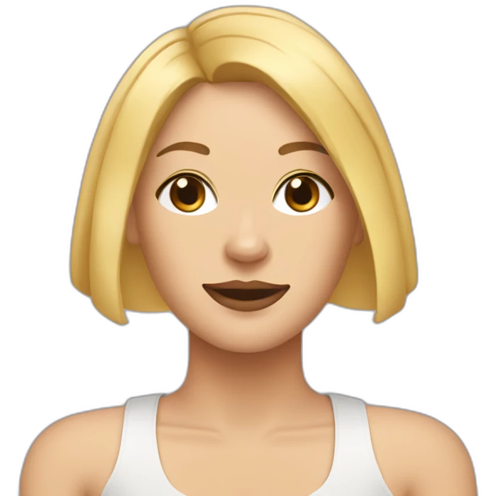 Blond lady with bob haircut sided by two pitbulls emoji