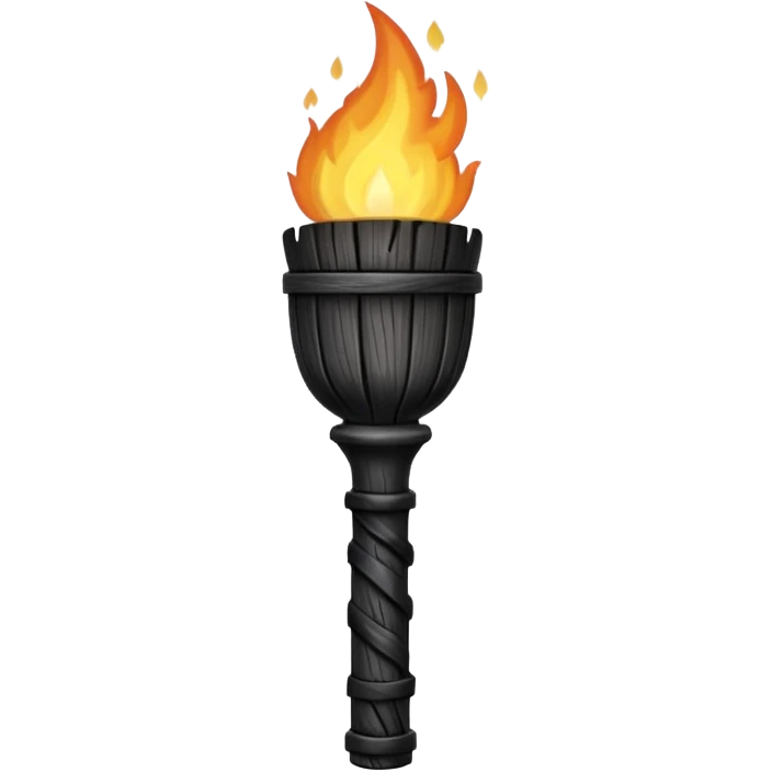 black wooden torch emoji