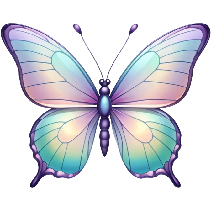 Pastel iridescent glass butterfly emoji