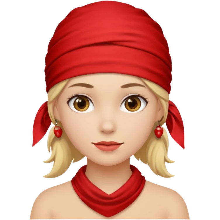 woman with wearing red bandana emoji