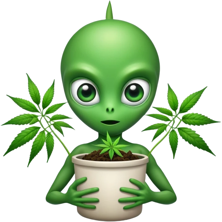 aliens with marijuana emoji
