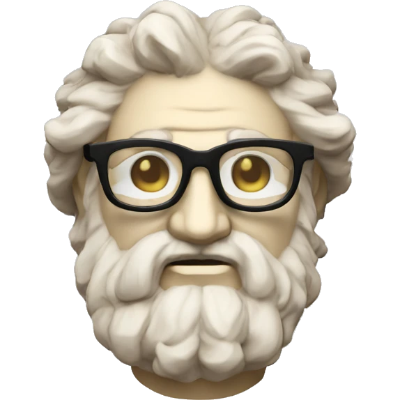 Ancient Greek King Odysseus Statue Face Only, Nerd, Glasses, Off-white, No color emoji