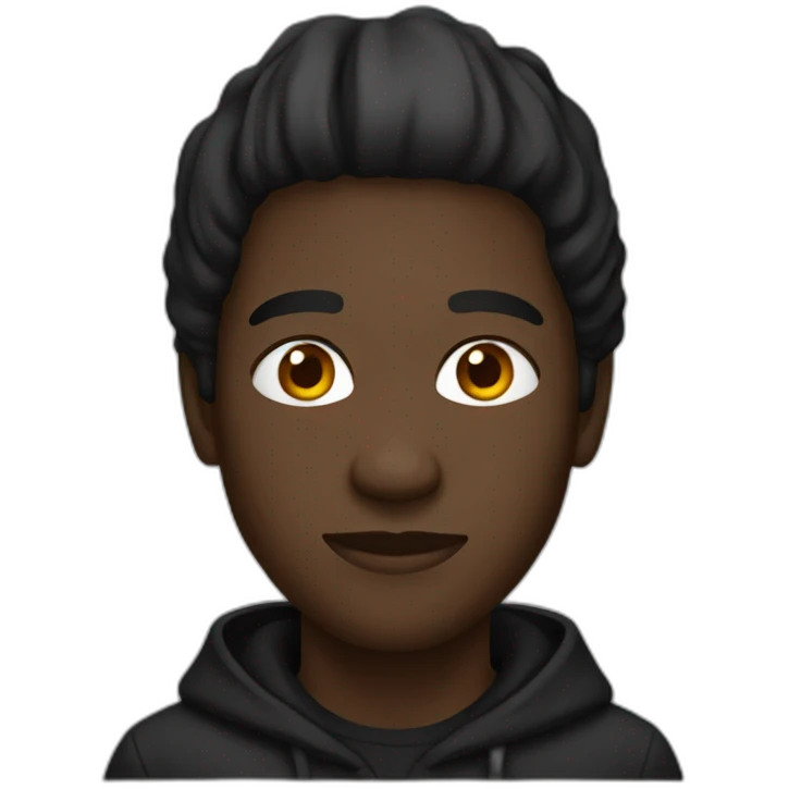 Black man with a black Hoodie emoji