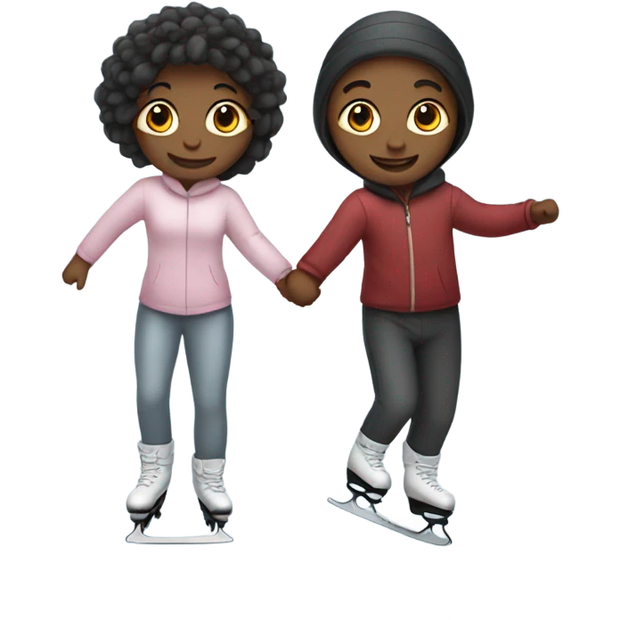 2 ice skaters holding hands emoji