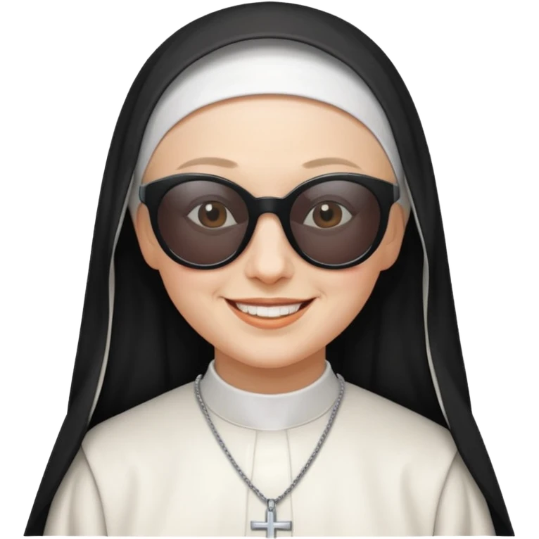 nun with sunglasses emoji