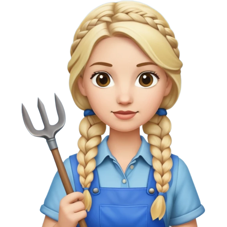 A blonde woman with braided hair holding a spade symbol emoji