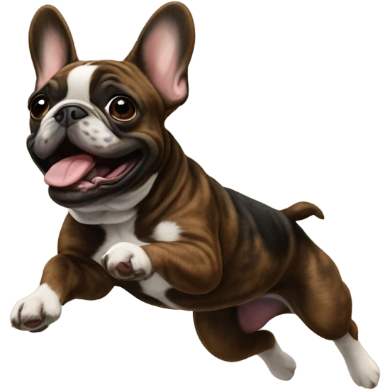 Brindle frenchie jumping  emoji