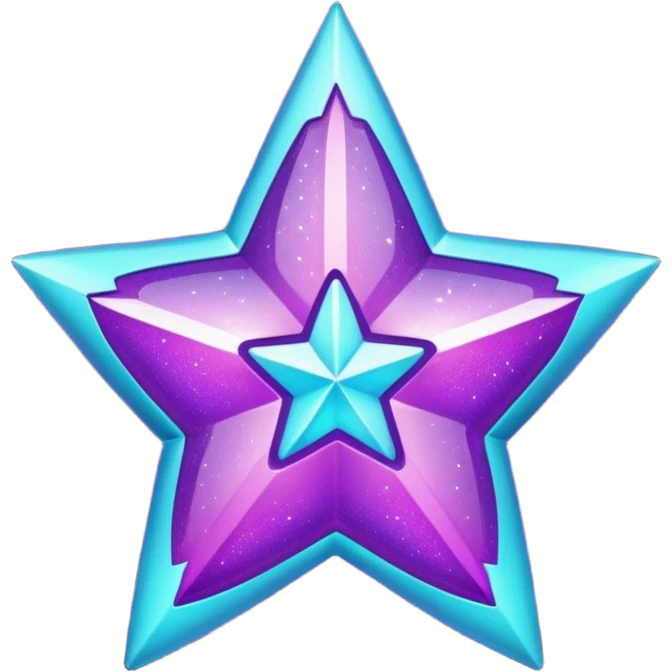 glitter purple and cian star emoji