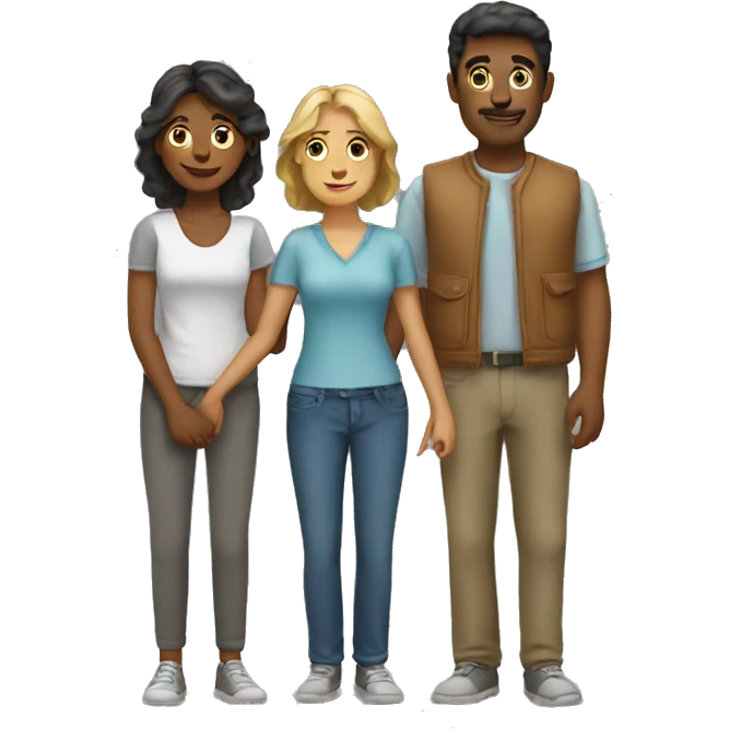 Trisal Couple of three people two women and a man  emoji