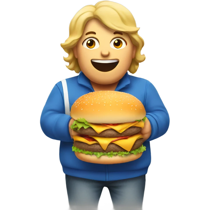 A big fat person eating a burger emoji