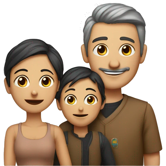 Famille avec deux efans garçonet fi emoji